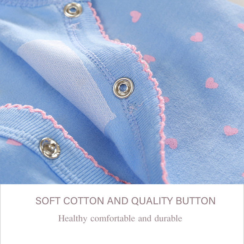 Long-sleeved one-piece buttoned romper crawler