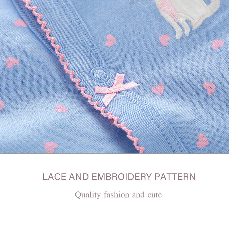 Long-sleeved one-piece buttoned romper crawler